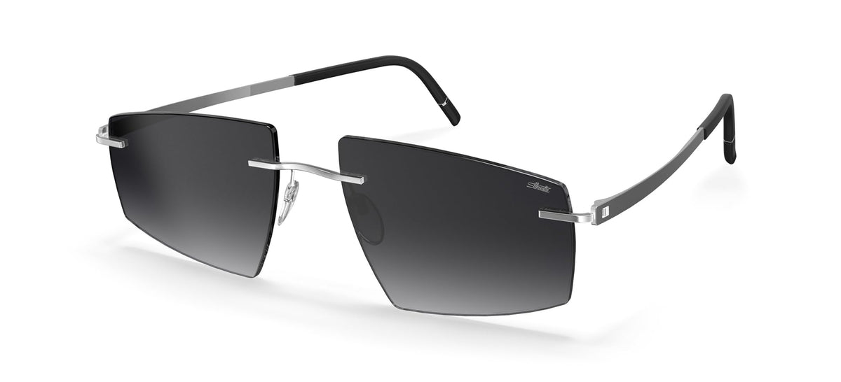 Rimless Grey Blue Sunglasses