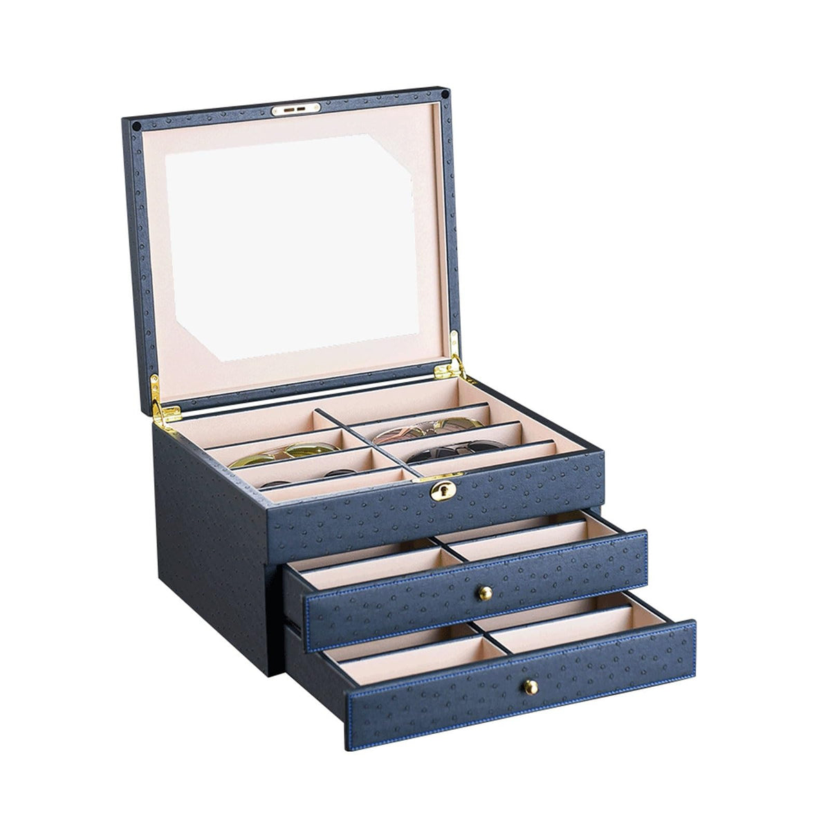 Leather Eyeglass Organizer Box
