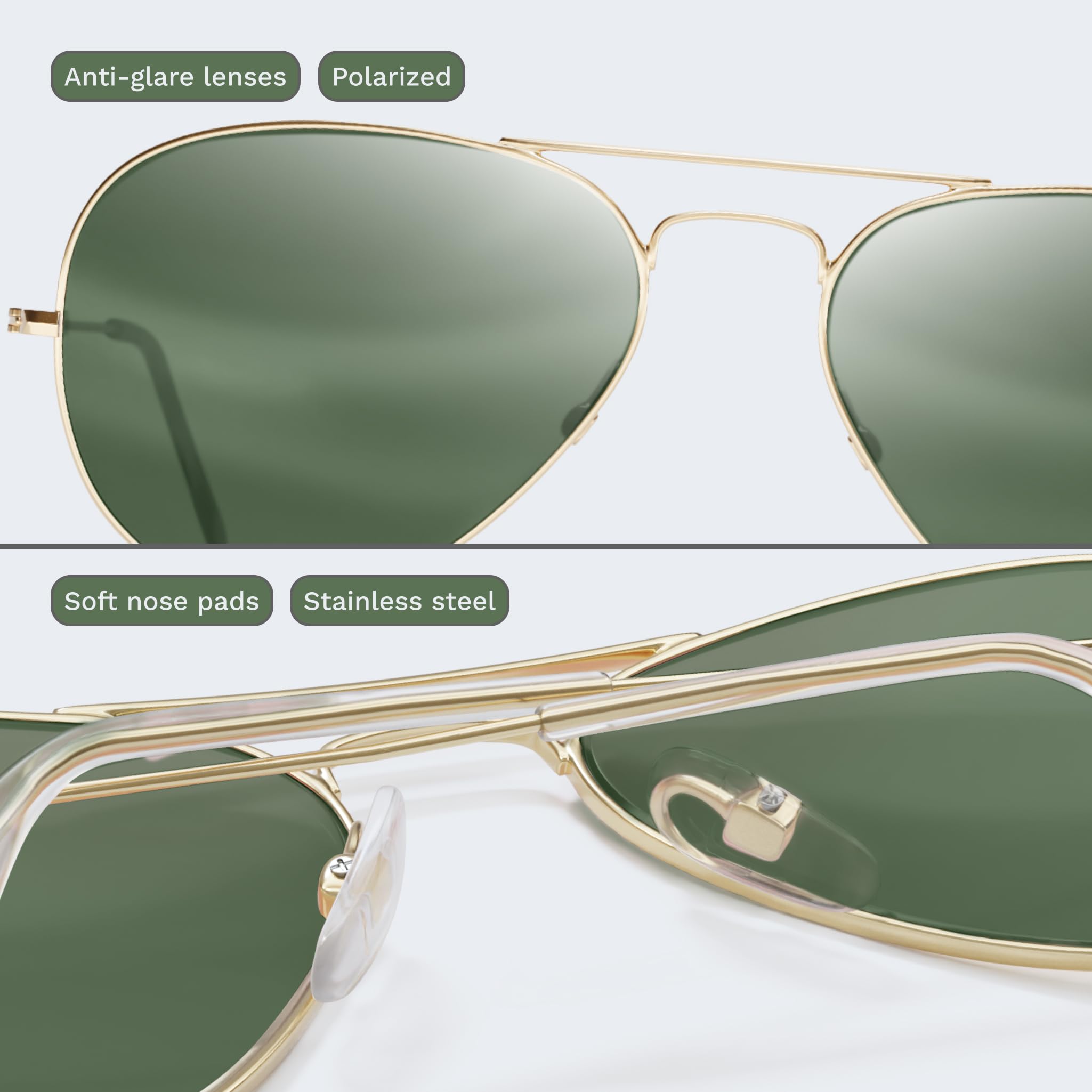 Aviator Polarized Mirror Sunglasses